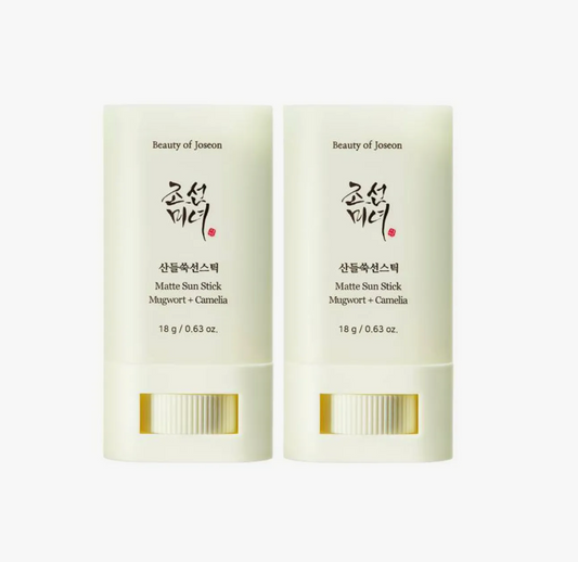 Beauty of Joseon Matte Sun Stick: Mugwort + Camellia Double Pack